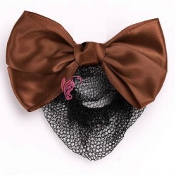 Plasa pentru cocuri cu fundita si clema KFT06 Maro